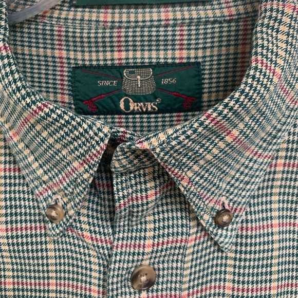 Orvis Large Button Long-sleeve Plaid Cotton Shirt - Picture 3 of 8